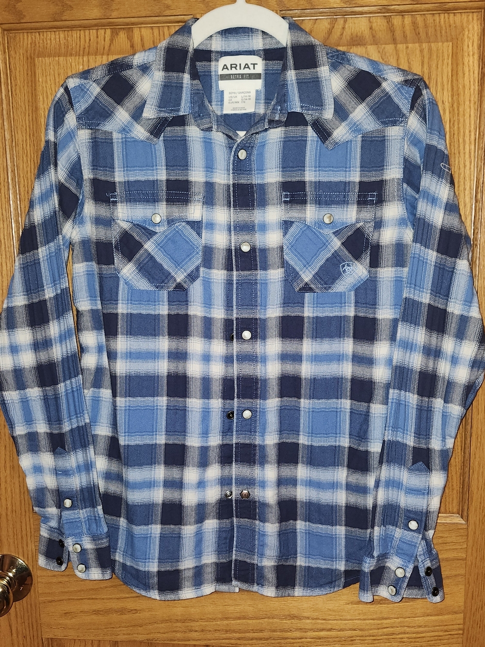Ariat Blue Plaid Western Snap Shirt
